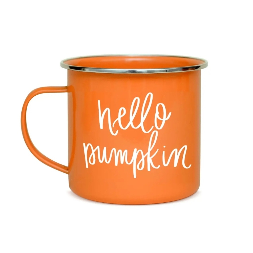 Campfire Mug Fall Orange 'Hello Pumpkin' Mug Coffee Cup NEW